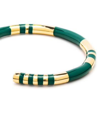 Aurelie Bidermann Enamelled-design Open-back Bangle In Gold