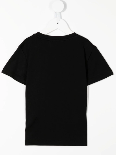 Shop Versace Logo-print Cotton T-shirt In Black