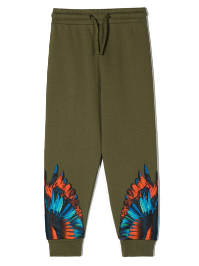 Shop Marcelo Burlon County Of Milan Signature Wings-print Track Pants In Green