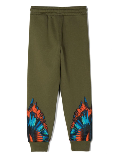 Shop Marcelo Burlon County Of Milan Signature Wings-print Track Pants In Green