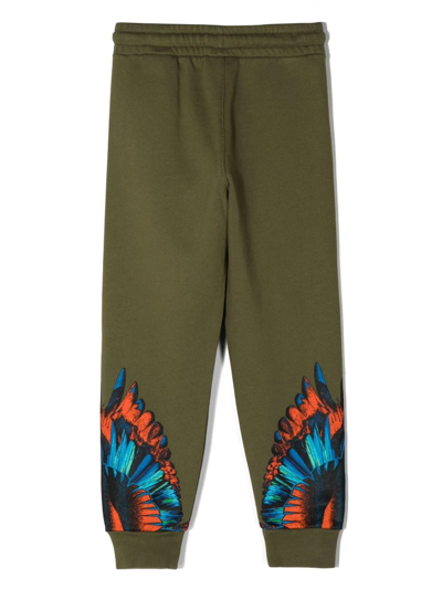 Marcelo Burlon County Of Milan Signature Wings-print Track Pants In Green