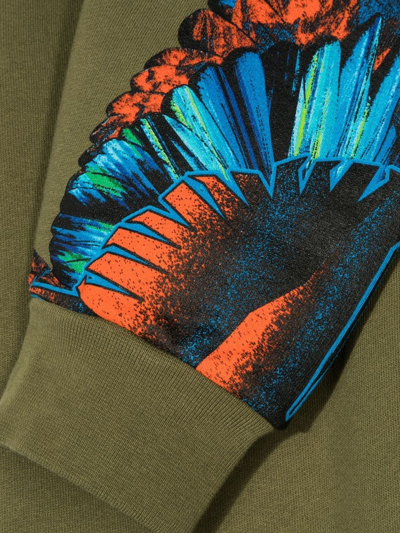 Marcelo Burlon County Of Milan Signature Wings-print Track Pants In Green