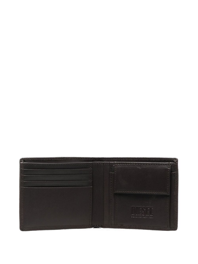 Shop Diesel Bi Fold Coin S Leather Wallet In Brown