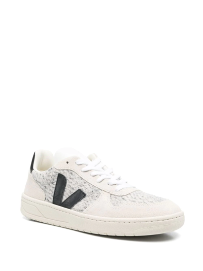 Shop Veja V-10 Flannel Low-top Sneakers In Neutrals