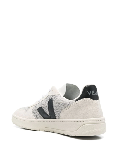 Shop Veja V-10 Flannel Low-top Sneakers In Neutrals