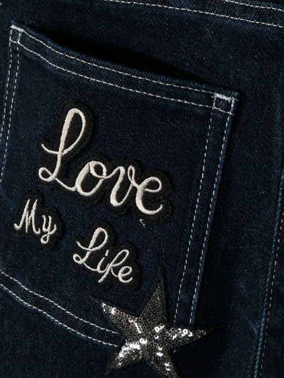 Shop Dolce & Gabbana Love My Life Embroidered Jeans In Blue