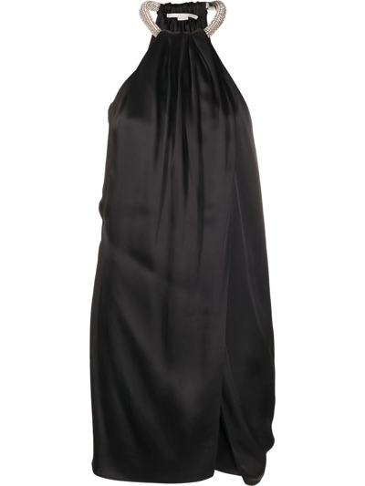 Shop Stella Mccartney Crystal-choker Mini Dress In Black