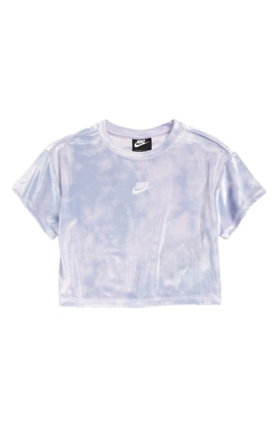 Shop Nike Kids' Velour Short Sleeve T-shirt In Pure Violet