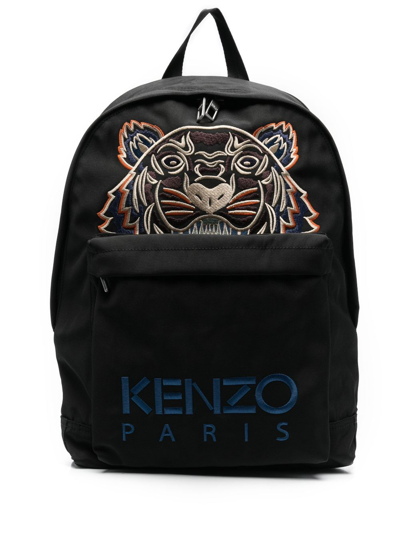 Shop Kenzo Black Kampus Tiger Canvas Backpack