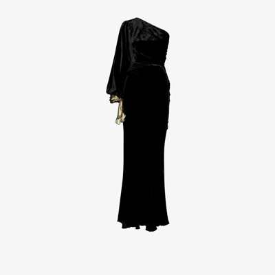 Shop Maria Lucia Hohan Cora Draped Silk Gown - Women's - Silk/velvet In Black