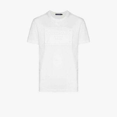 Shop Dolce & Gabbana Embossed Logo Cotton T-shirt - Men's - Cotton In White