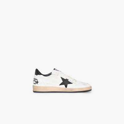 Shop Golden Goose White And Black Ball Star Leather Sneakers