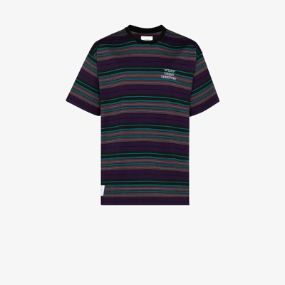 Shop Wtaps Jam 02 Striped Cotton T-shirt - Men's - Cotton In Purple