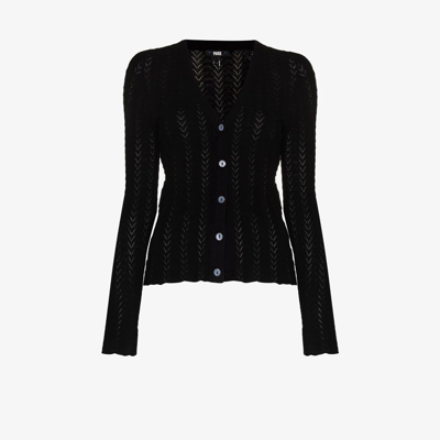 Shop Paige Pointelle Knit Cardigan - Women's - Cotton/nylon/silk In Black