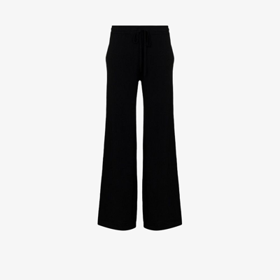 Shop Arch4 Black Florence Wide Leg Cashmere Track Pants