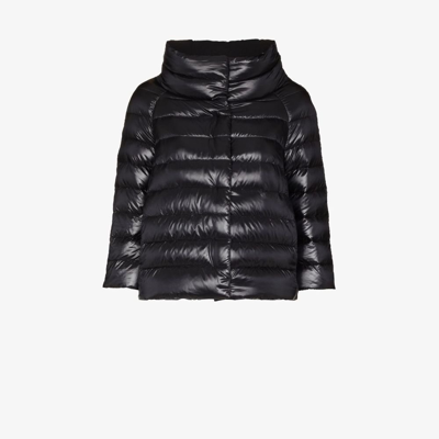 Shop Herno Black Sofia Ultralight Puffer Jacket