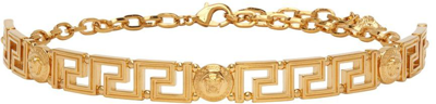 Shop Versace Gold Medusa Greca Bracelet In 3j000  Gold