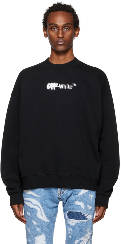 Shop Off-white Black Spray Helv Over Skate Sweatshirt In Black White