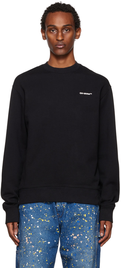 Shop Off-white Black Wave Diag Sweatshirt In Black White