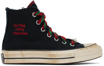 Shop Converse Black Barriers Edition Chuck 70 Hi Sneakers In Black/fiery