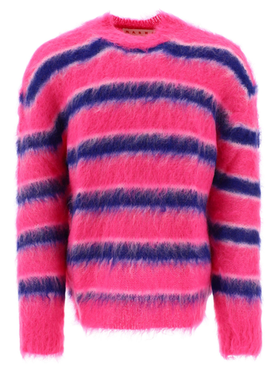 Shop Marni "fuzzy Wuzzy Brushed" Sweater In Fuchsia