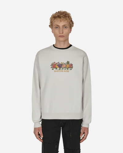 Shop Martine Rose Classic Embroidered Crewneck Sweatshirt In Grey