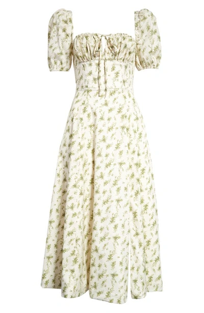 Shop House Of Cb Tallulah Puff Sleeve Midi Dress In Garden Print