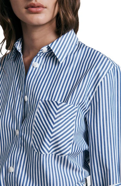 Shop Rag & Bone Icons Maxine Stripe Button-up Shirt In Blustripe