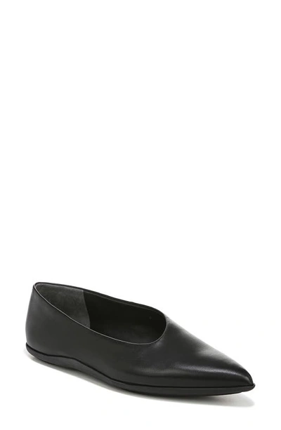 Shop Vince Lex Asymmetric Pointed Toe Flat In Black