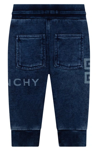 Shop Givenchy Kids' Logo Graphic Denim Fleece Joggers In Z10-denim Blue