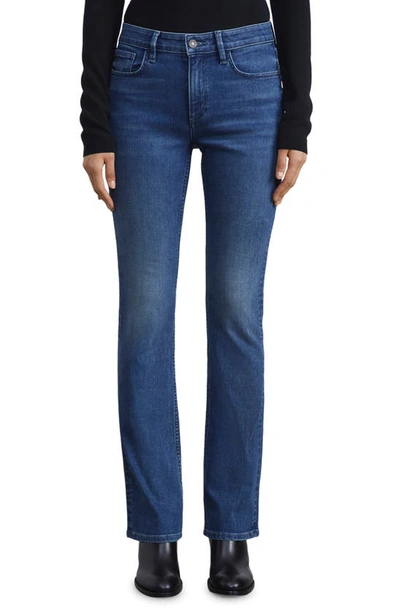 Lafayette 148 High Rise Straight Ankle Reeve Ital. Heritage Denim In Faded Skyline In Empire Indigo