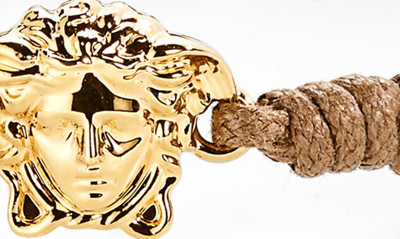 Shop Versace Medusa Slider Bracelet In Tawny Brown-gold