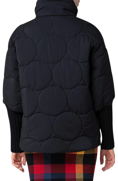 Shop Akris Punto Circle Quilted Mixed Media Puffer Jacket In Black