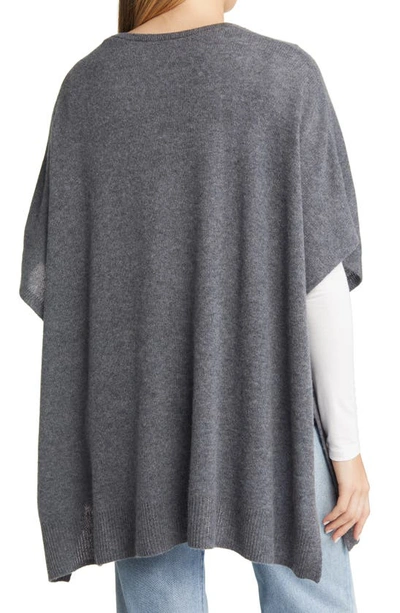 Nordstrom V-neck Wool & Cashmere Poncho In Grey Dark Heather