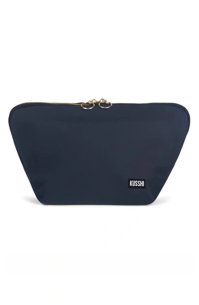 Shop Kusshi Vacationer Makeup Bag In Classic Navy/ Pink