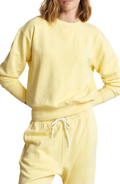 Shop Polo Ralph Lauren Garment Dye Organic Cotton Sweatshirt In Yellow