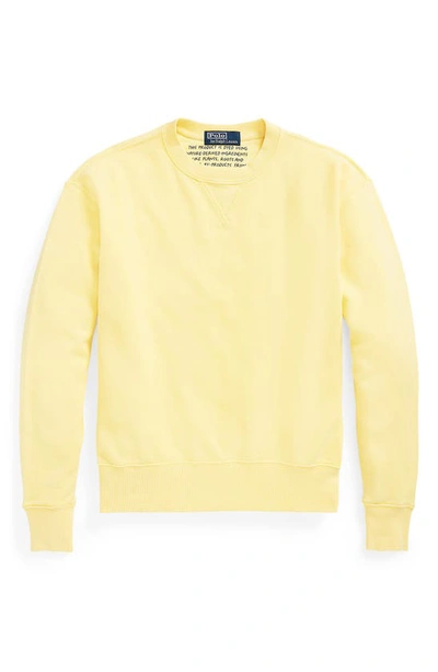 Shop Polo Ralph Lauren Garment Dye Organic Cotton Sweatshirt In Yellow