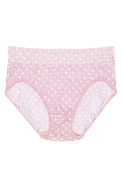 Shop Hanky Panky Print Lace Briefs In Pink Frosting