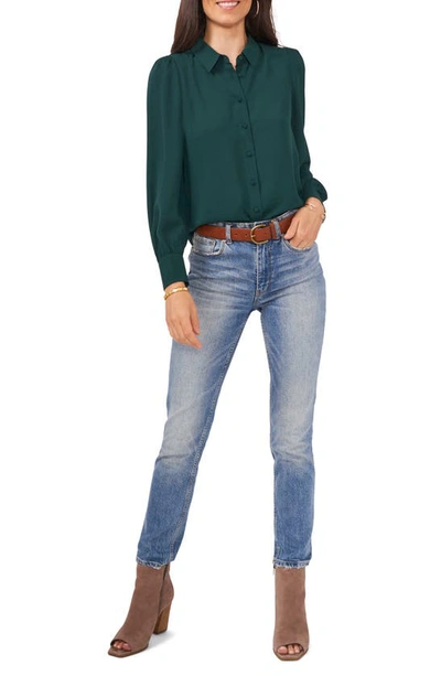 Shop Vince Camuto Puff Sleeve Button-up Shirt In Windsor Moss
