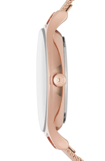 Shop Skagen 'anita' Crystal Index Mesh Strap Watch, 30mm In Rose Gold