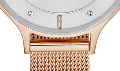 Shop Skagen 'anita' Crystal Index Mesh Strap Watch, 30mm In Rose Gold