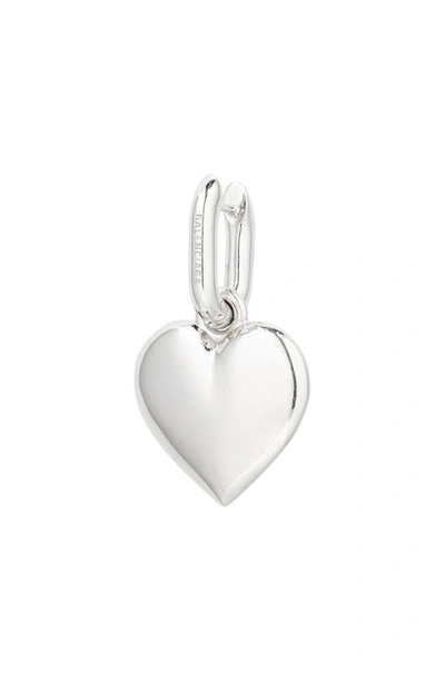 Shop Balenciaga Bb Heart Drop Earrings In Silver