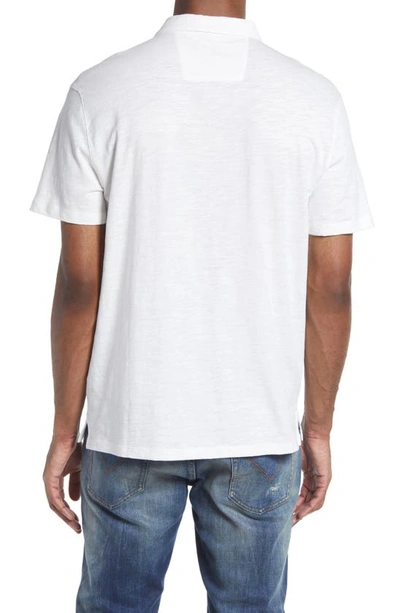 John Varvatos Victor Solid Slub Cotton Polo In Salt