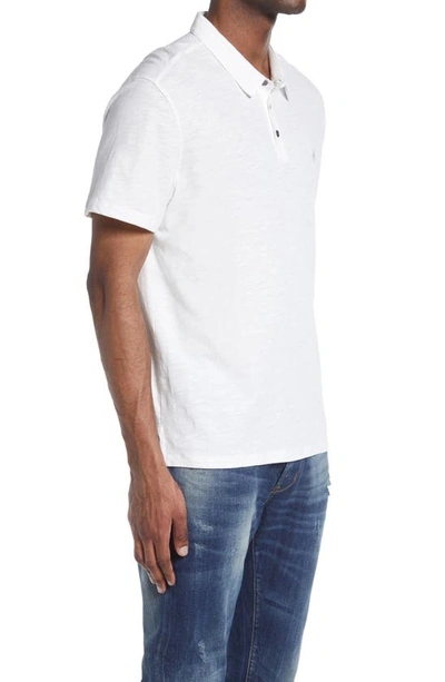 John Varvatos Victor Solid Slub Cotton Polo In Salt