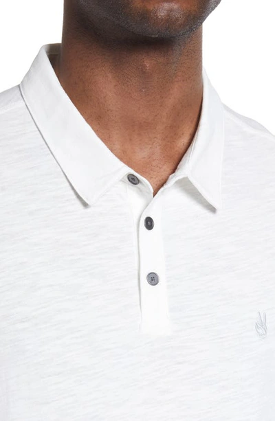 Shop John Varvatos Victor Solid Slub Cotton Polo In Salt