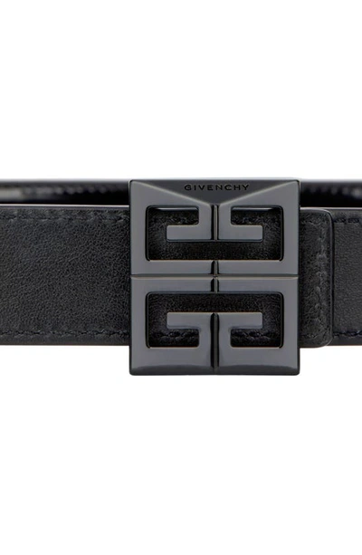 Shop Givenchy 4g Buckle Reversible Leather Belt In 001-black