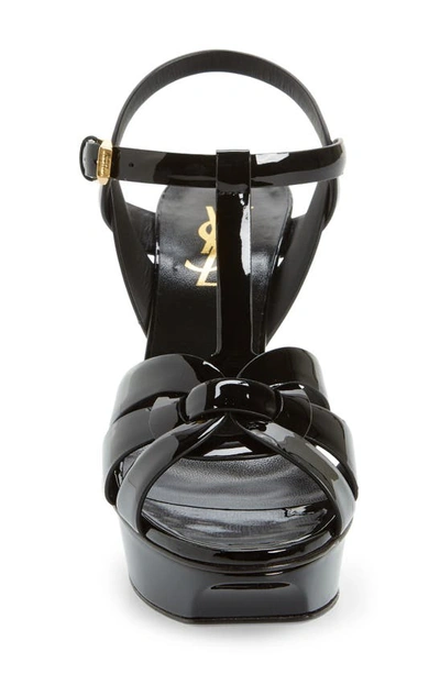 Saint Laurent Tribute Platform Sandals In Smooth Leather Shoes In Black