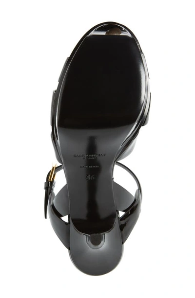 Saint Laurent Tribute Platform Sandals In Smooth Leather Shoes In Black