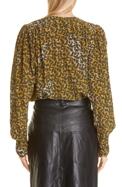 Isabel Marant Étoile Amirya V-neck Printed-blouse In Bronze