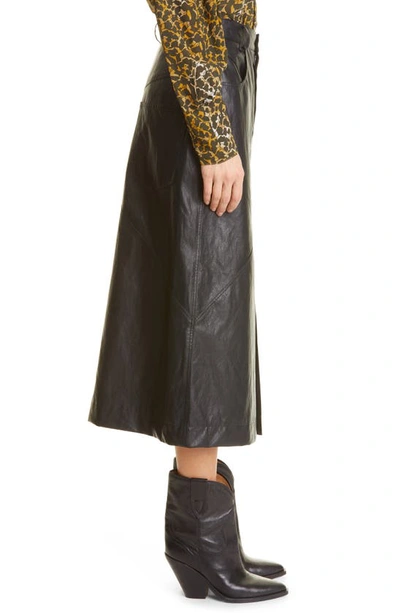 Shop Isabel Marant Étoile Cecilia Faux Leather A-line Skirt In Black